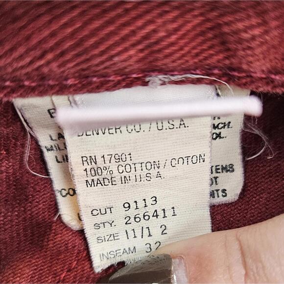 Rocky Mountain Clothing Co Rockies Red Vintage Cotton Denim Jeans Made in USA - Picture 10 of 12